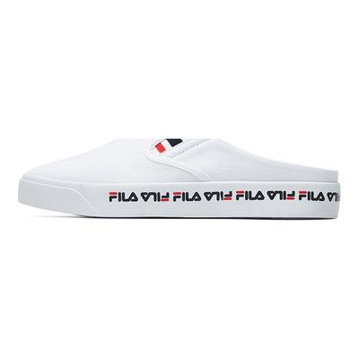 Slip-On Mule Round Toe Low Top Canvas Shoes Women Sneaker White F62W021301FWT