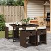 Vidaxl 5-Cz. Garden Furniture Set With Cushions, Brown, Poly Rattan
