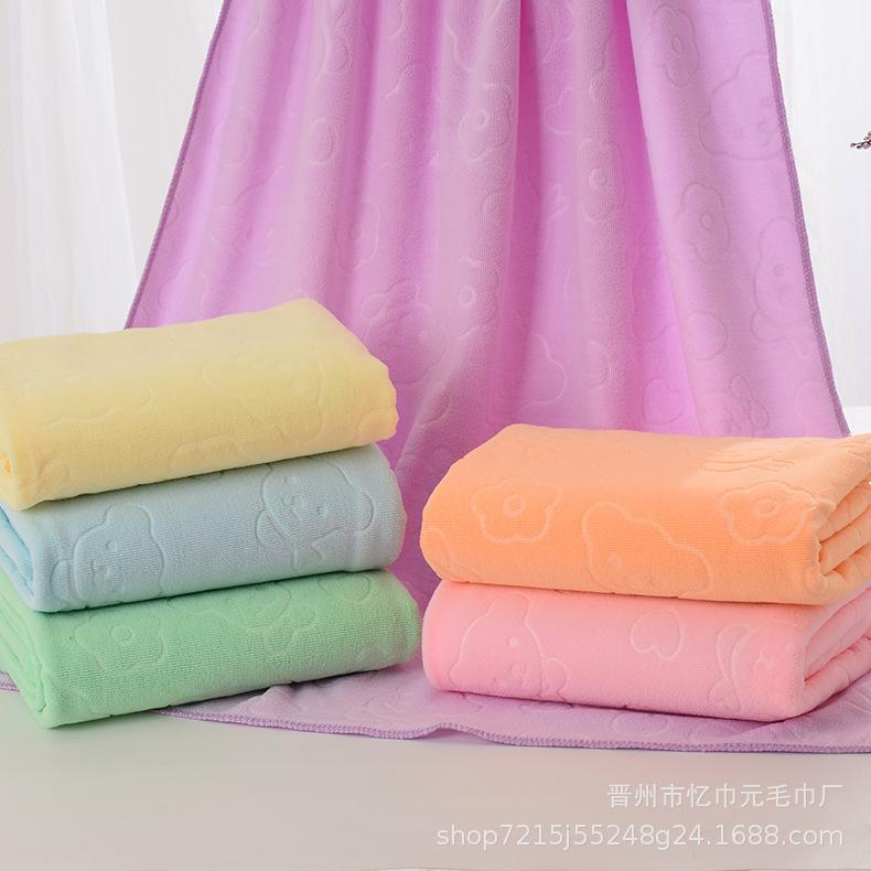 Microfiber Towel Bath Towel 70 * 140 Cartoon Embossed Bear Absorbent Bath Towel Beach Towel
