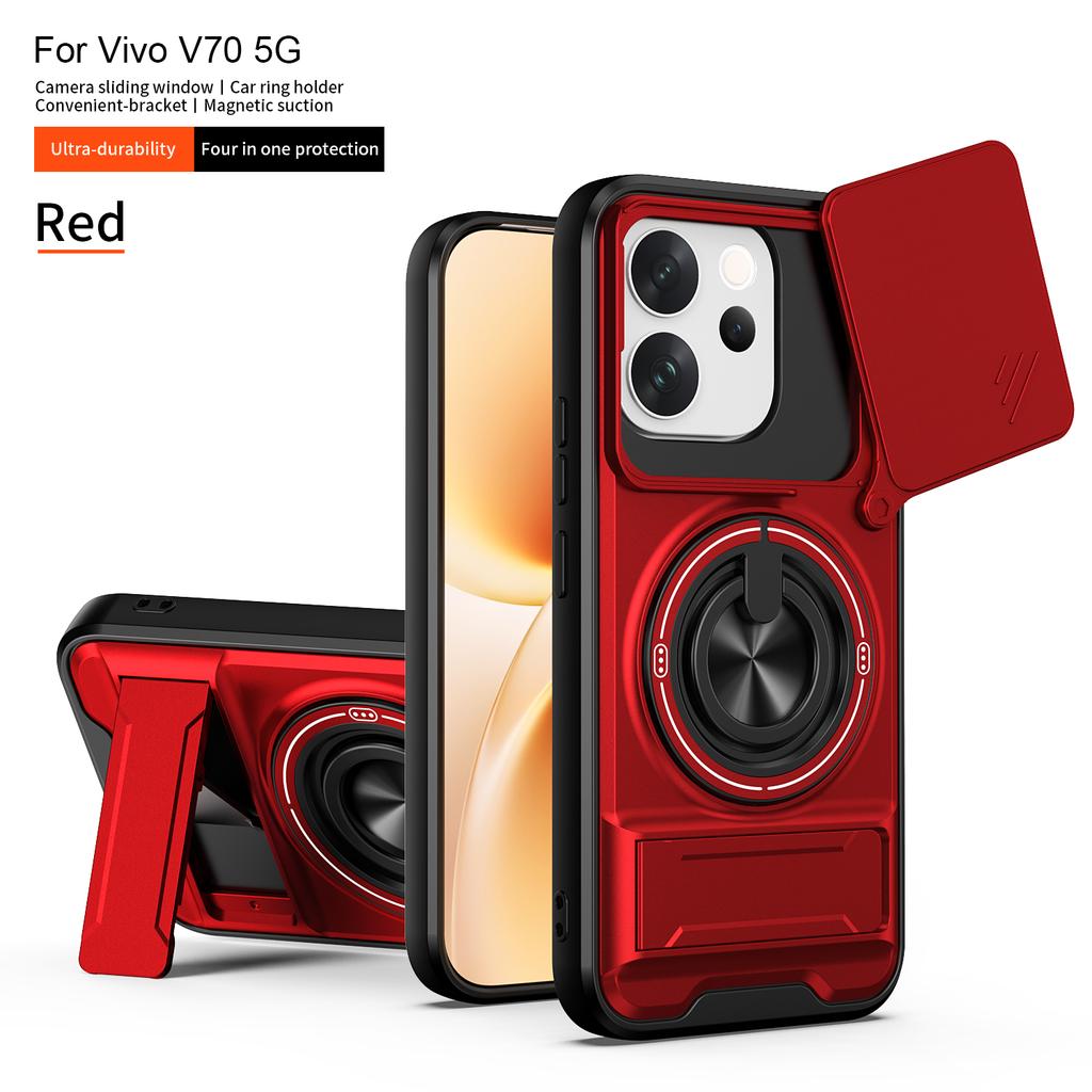 For Vivo V70 Elite Case Vivo V70 Cover VIVO V70 Phone Case Magsafe Magnetic Fold Holder Military Armor Camera Protection Cover