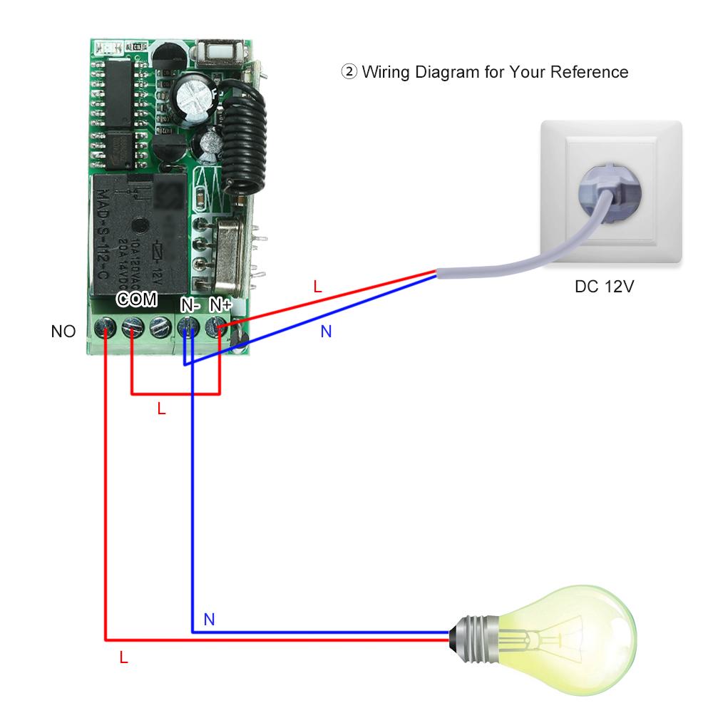 433Mhz DC 12V Universal RF Relay Relay Module Mini 1CH Wireless Control