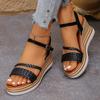 Sandali con Zeppa Intrecciati alla Moda per Donna Sandali Piattaforma Leggeri con Cinturino a Fibbia Donna Estate Suola Spessa Sandali da Spiaggia Donna