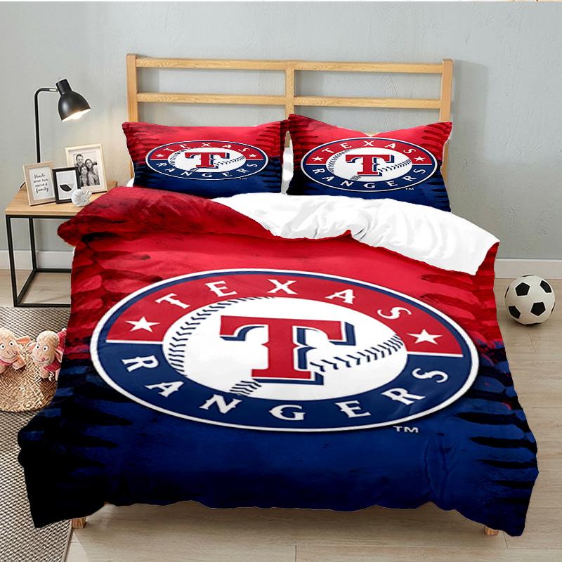 Texas Baseball 3pcs Bedding Set,Including 1pc Duvet Cover And 2pcs Pillowcases Perfect Gift for Christmas,Ideal for Bedroom, Dormitory