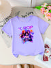 Kids Pure Cotton Round Neck Tshirt 2026 Summer Girls Top Harajuku Style Kpop Childrens Shortsleeved Cartoon Girls Clothing