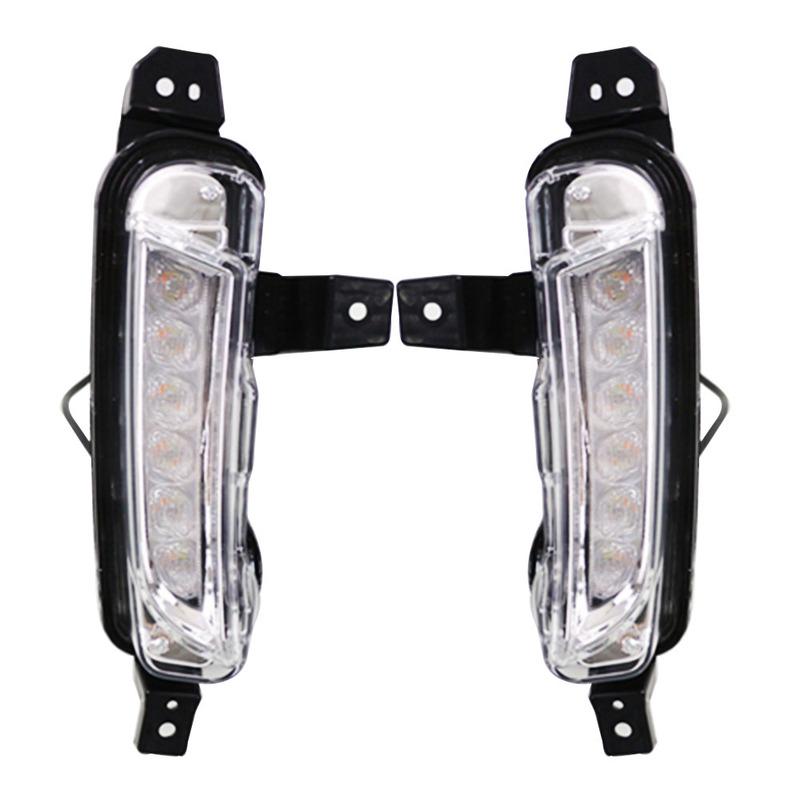 1Set For Suzuki Vitara 2015 2016 2017 2018   Car LED Daytime Running Light DRL Fog Lamp with Yellow Turn Signal