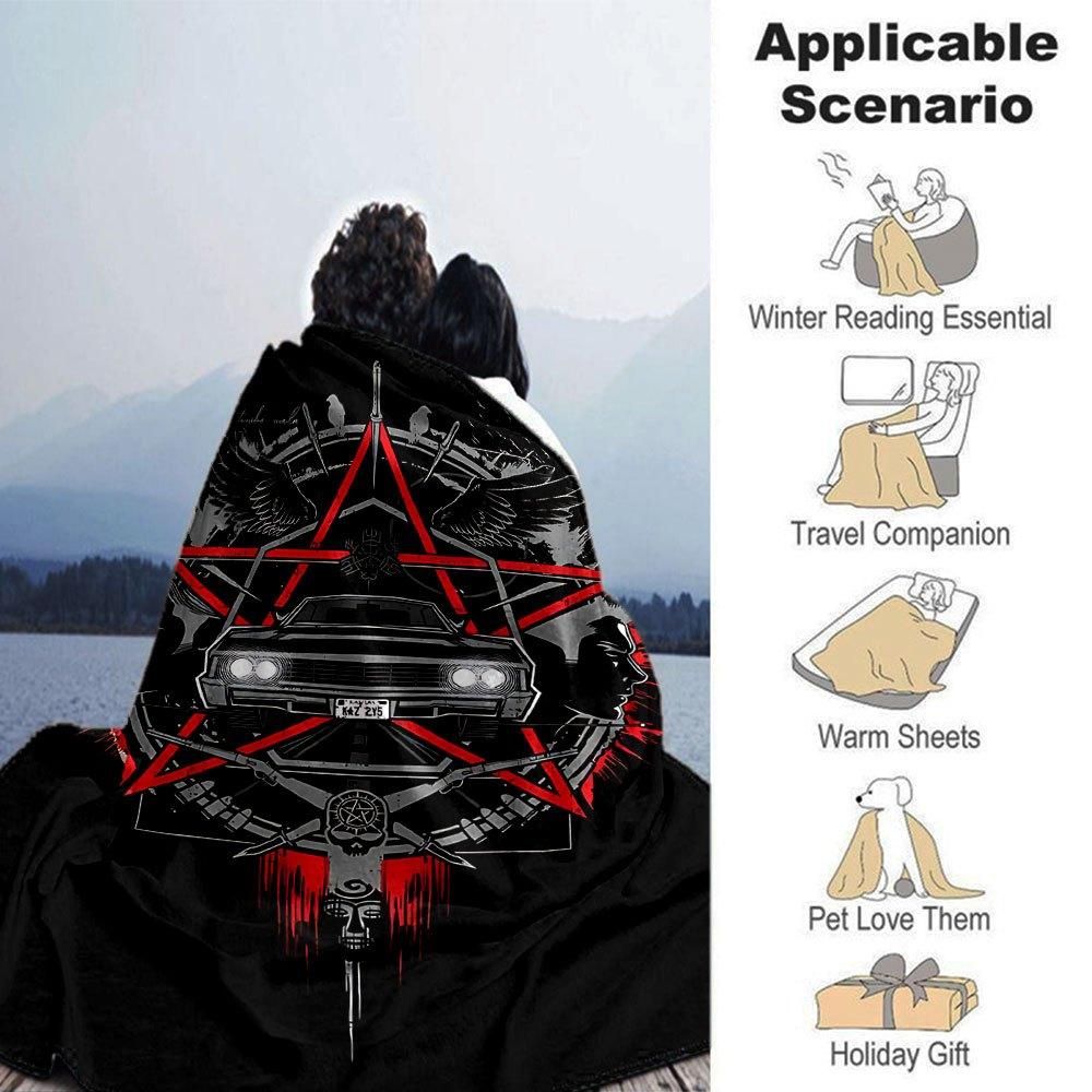 1pc Supernatural 4 Blanket Soft Warm Throw for Home, Office, Travel All Season Cozy Bedding Gift, Office Cozy AccessoryB