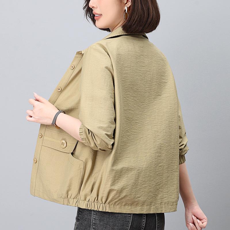 Women's Spring/Autumn Casual Short Jacket 2024 - Korean Style for Middle-Aged Moms