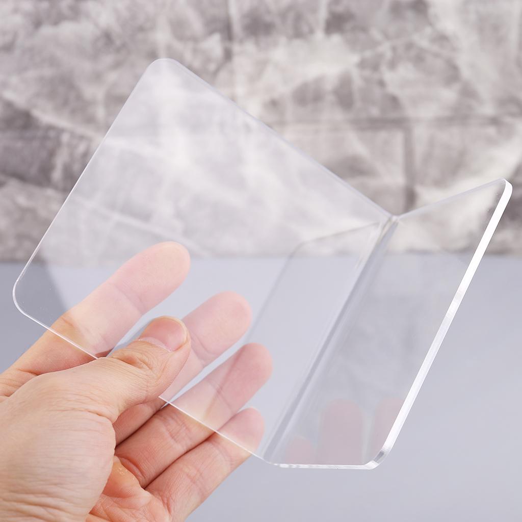 2Pcs Clear Acrylic Bookends L-shaped Desk Organizer Desktop Book Holder School S