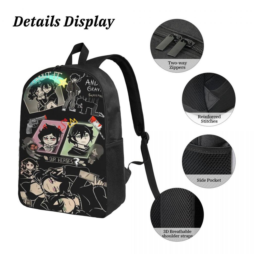 3Pcs The Coffin Of Andy And Leyley Backpack Set for Boy Girl Pen Bags Bookbag Sets with Lunch Box For School Students Daypack