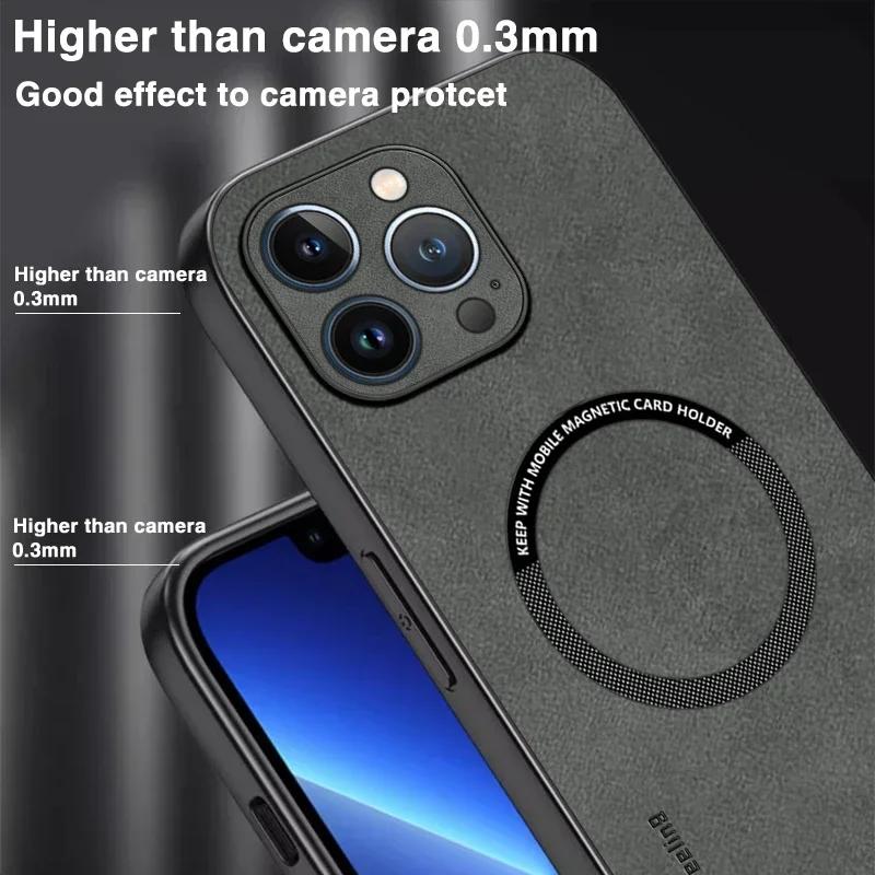 Magnetic Leather Case For iPhone 15 16 Pro Max 14 13 12 11 Pro Max XS XR X 8 7 Plus SE 2025 Wireless Charging Phone Cover Etui