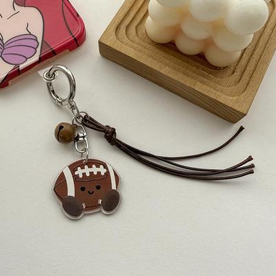 Bag Charms Q-Version Cartoon Table Tennis Badminton Football Keychain Handbag Pendant Creative Backpack Decoration Gifts
