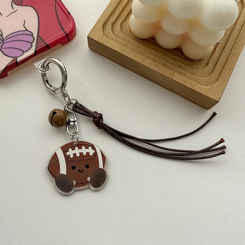  Bag Charms Q-Version Cartoon Table Tennis Badminton Football Keychain Handbag Pendant Creative Backpack Decoration Gifts