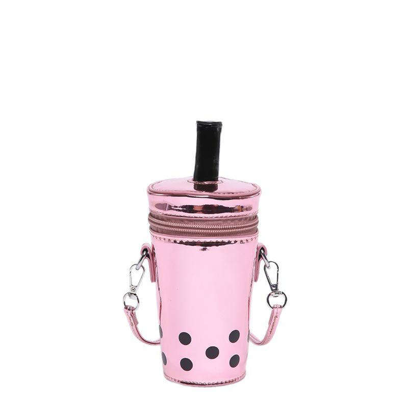 Personalized and creative milk tea cup bag 2025 new Mori soft sister niche fashion versatile single shoulder laser cylinder bag
