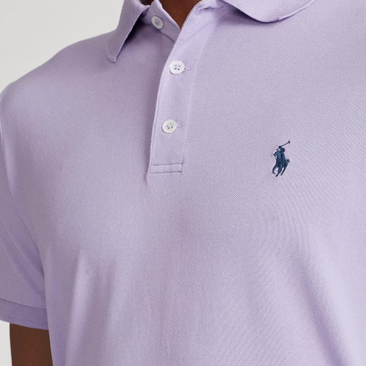 Polo Ralph Lauren Slim Fit Short Sleeve Polo Shirt Men tops Pink Purple MNPOKNI1N821433-530