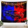 Japanese Car Tapestry, Fuji Mountain and Cherry Blossom Print Wall Hanging for Bedroom, Living Room and Aesthetic Decor