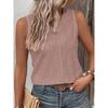 QICED Women's Fashion Casual Solid Color Print Sleeveless V-Neck  Blouses & Shirts
