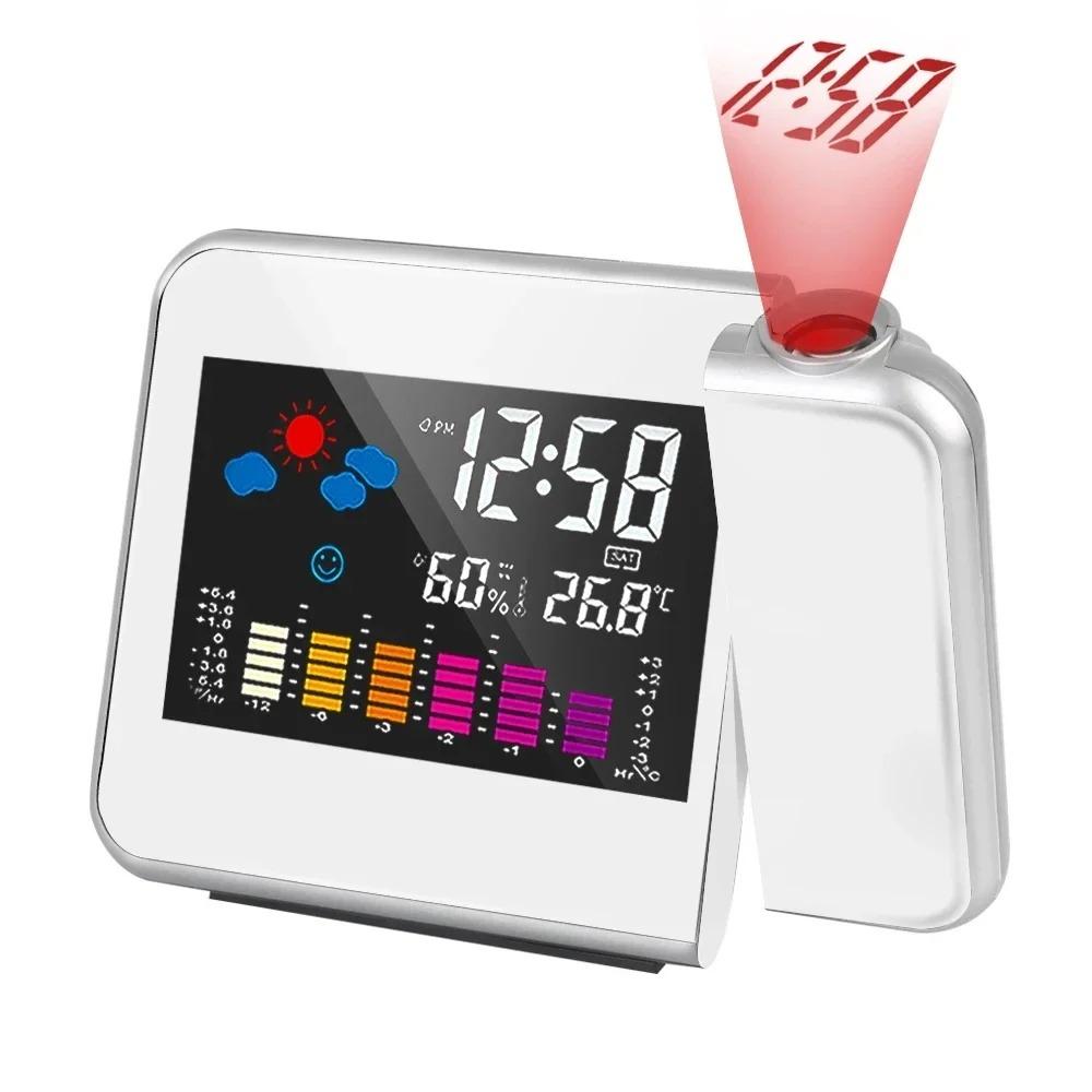 Digital Projection LED Alarm Clock Color Display with Rotating Projection Home Desktop Decoration