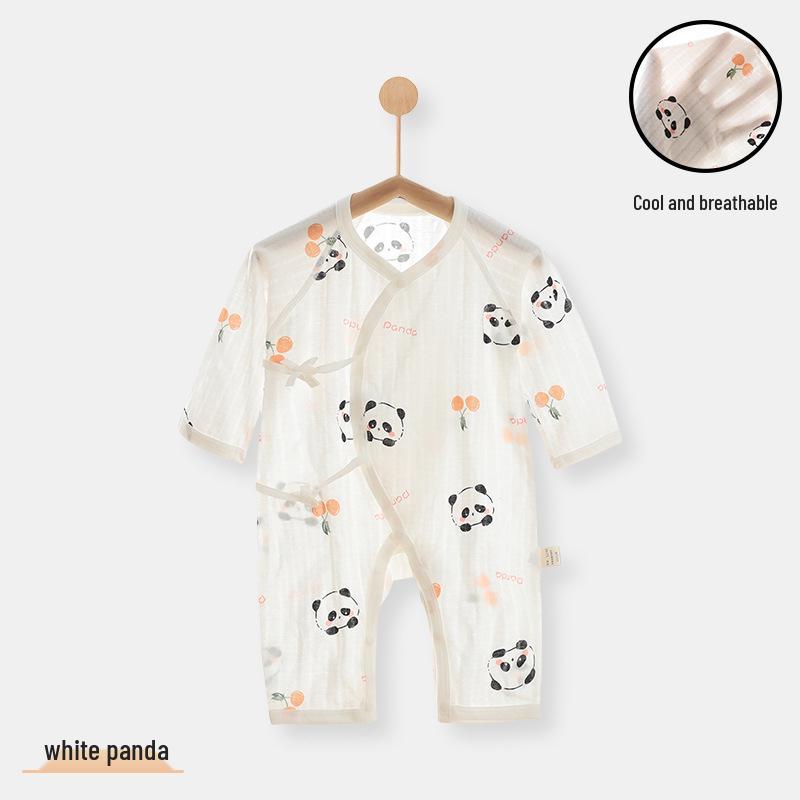 Summer Newborn Cotton Long-Sleeve Butterfly Monk Romper