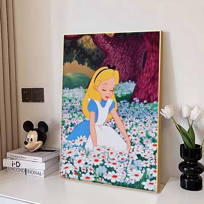 Disney Diamond Painting Alice in Wonderland Animation Cartoon Cross Stitch Diamond Painting Mosaic Embroidery Wall 5D DIY Artist Home Decor Gift