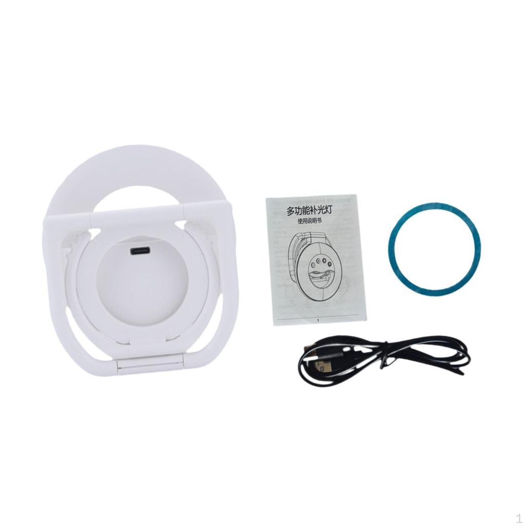 Portable Selfie Ring Light Rechargeable for Outdoor Photography Accessories with 3 Modes
