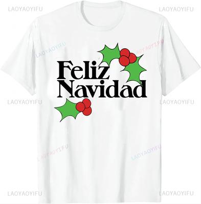Family Festival The Birthday of Jesus Christ Feliz Navidad Print Original Design Gifts T Shirts Casual Custom TShirt Camiseta