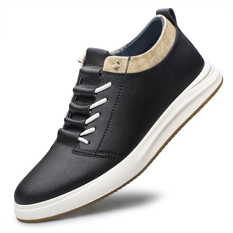 

New Fashion Handmade Brand Mens Genuine Leather Walking Shoes Casual Flats Soft Leather Oxford Outdoor Shoes Antiskid Sneakers 43 чорний
