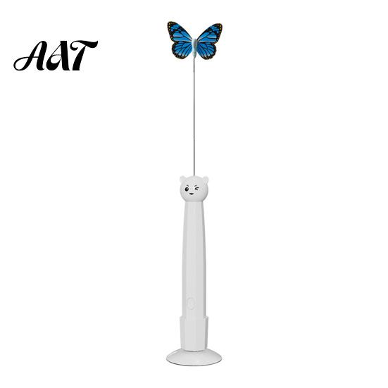 Rechargeable Cat Wand for Exercise Electric Butterfly Wand, Interactive Toy, 360 Spinning Self-Play Toys Kittens with 2 Modes, Suction Cup Base,