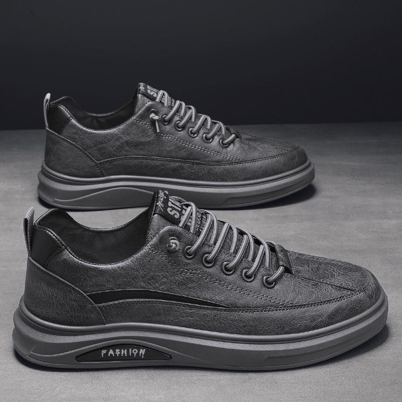 Men s 2025 Trendy White Casual Sports Leather Shoes 44