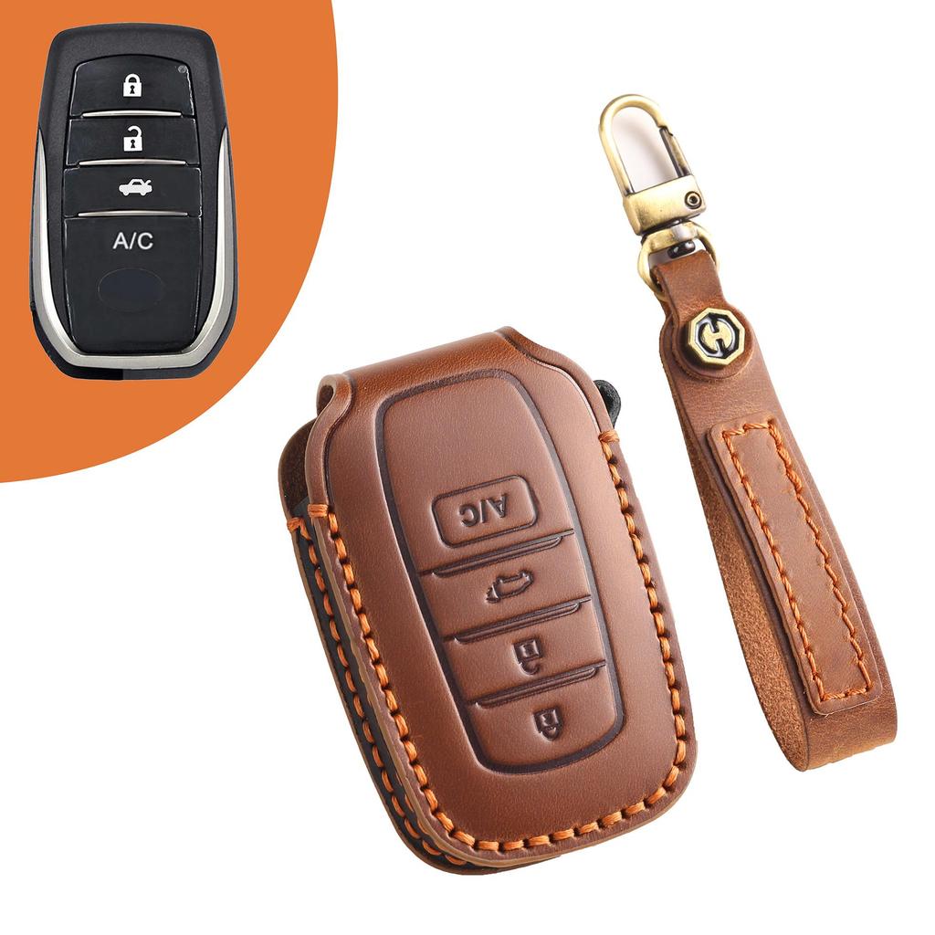 Suitable for 2017 model Toyota CHR RAV4 Corolla Camry Handmade Cowhide High-End Car Key Cover