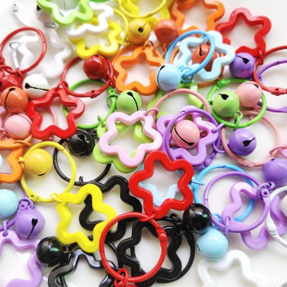 Colorful Resin Five-pointed Star Bell Pendant Elegant Macarone Bag Keyring  Diy Jewelry Making