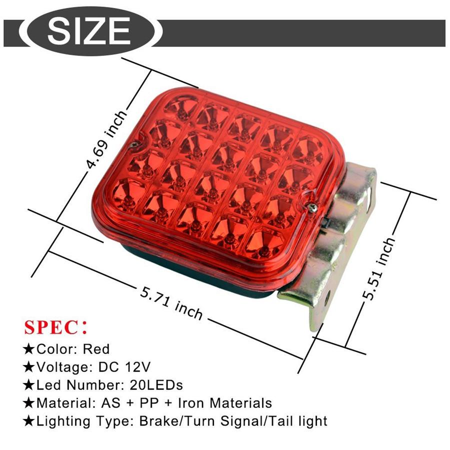 1 Pair 4.5" 12V Car Boat Truck Camper Red LED Tail Light Brake Turn Signal Lamp