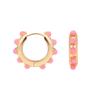 Fashion Round Beads Hoop Earrings for Women Trendy Geometric Circle Green Stone Earrings Huggies Jewelry 2022 New