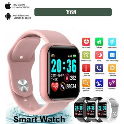 Y68 Men's Temperament Watch Fitness Smart Wristbands Ladies Bluetooth Bracelet Remote Camera With Mobile Phone Search Heart Rate