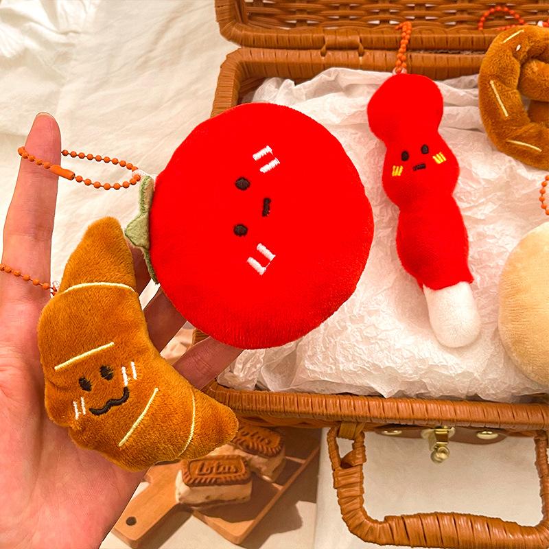 Creative Cartoon Food Plush Doll Pendant Girl Versatile Keychain Backpack Pendant Decorative Doll