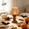 Harvest Theme Home Decorations Rustic White Pumpkin Tealight Candle Holder Set Farmhouse Halloween Tea Light Party Table Accents Holders Decor Fall