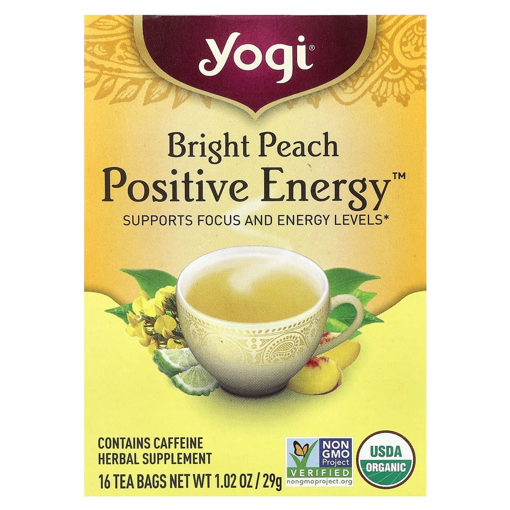 Yogi Tea Positive Energy™ Bright Peach Tea, 16 Tea Bags, 1.02 oz (29 g)