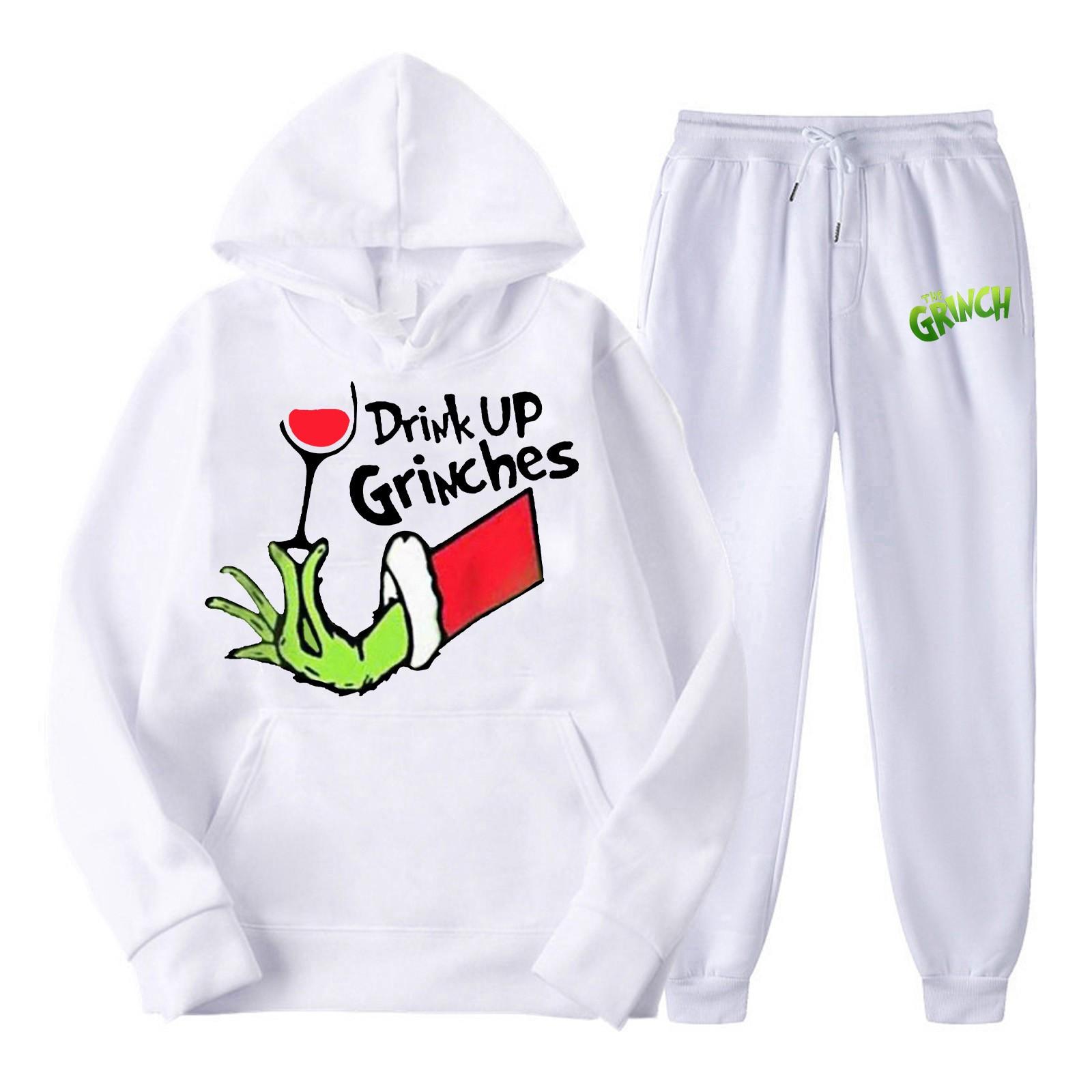 

Женский спортивный спортивный костюм с капюшоном, комплект из двух предметов для бега, пуловер с длинными рукавами, толстовка + спортивные штаны, унисекс XXXL белый