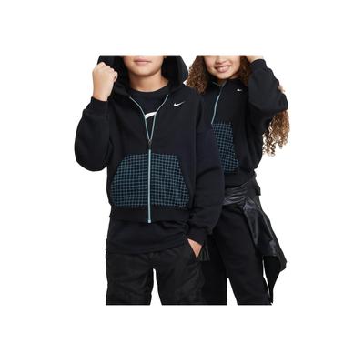 Φούτερ με φερμουάρ, κουκούλα και επένδυση fleece για παιδιά Μαύρο DX5063-010