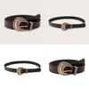 Stylish Womens Faux Leather Belt With Shell Pattern And Metal Pin Closure For Office