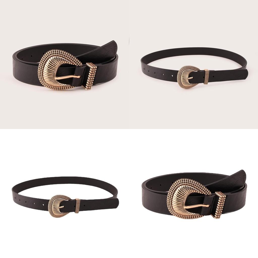 Stylish Womens Faux Leather Belt With Shell Pattern And Metal Pin Closure For Office