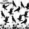 9/45 STÜCKE Halloween Deko Aufkleber Schwarzer Rabe Vogel Wand Tür Fenster Hängende Ornamente Halloween Party DIY Horror Dekoration Requisiten
