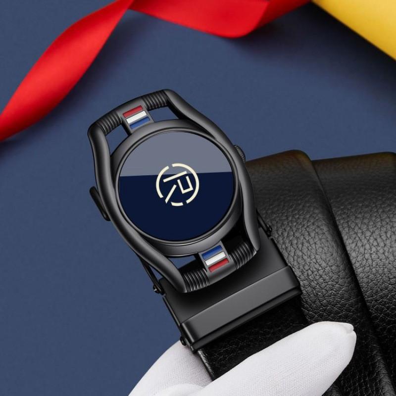 Stylish Automatic Buckle Black Belt For Young Men Casual Business Wear 105cm To 125cm