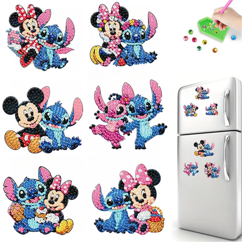 6pcs/Set Couple Series Diamond Painting Magnets for Refrigerator Diamond Art Fridge Magnets for Adults Diamond Art Refrigerator Magnets Kits