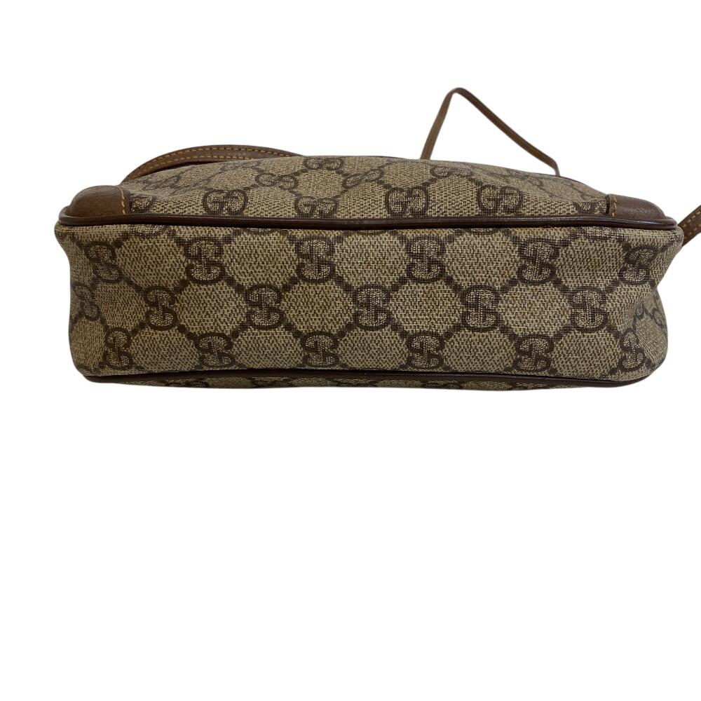 GUCCI 6423 Vintage Old Gucci Pochette GG pattern PVC Shoulder Bag Brown PVC Used