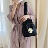 Women Solid Color Zipper Backpack Anti-theft Single Shoulder Bag Versatile Messenger Bag Daisy Embroidery Holiday Backpack