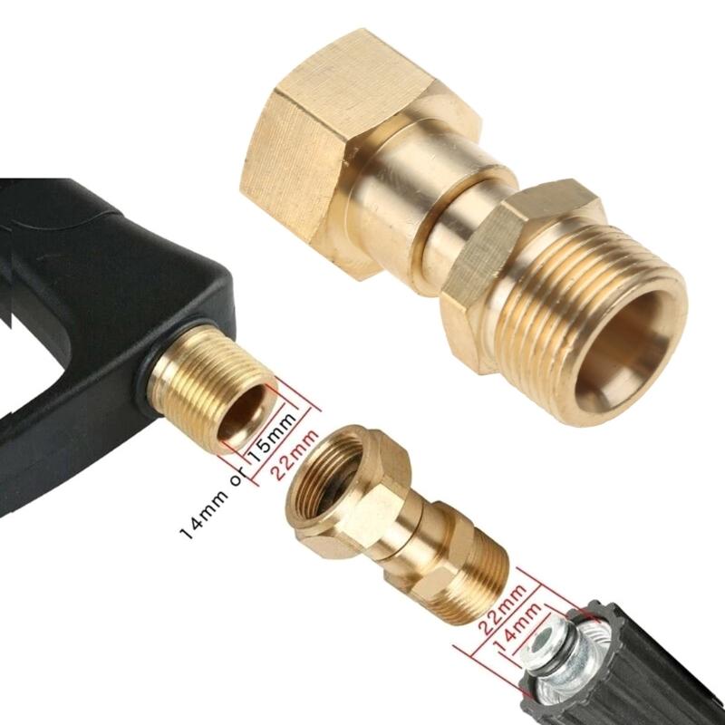 M22 High Pressure Washer Adapter Quick Release Connector 360 Degree Rotatable Adapter Car Washer Outlet Adapter
