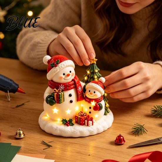 DIY Gypsum Ornaments for Kids Christmas Plaster Painting Kit Cute Xmas Tree House Santa Snowman Holiday Craft Activities Families Figurine