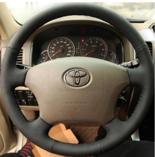 For Toyota Land Cruiser Prado 120 Land Cruiser 100 Land Cruiser VXL125 Tacoma Hand-Stitched Genuine Leather Steering Wheel Cover