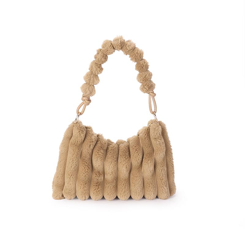 Soft Plush Shoulder Bags For Women 2026 Winter New Designer Purses And Handbags Luxury Underarm Hobo Tote Large Capacity Fur Bag
