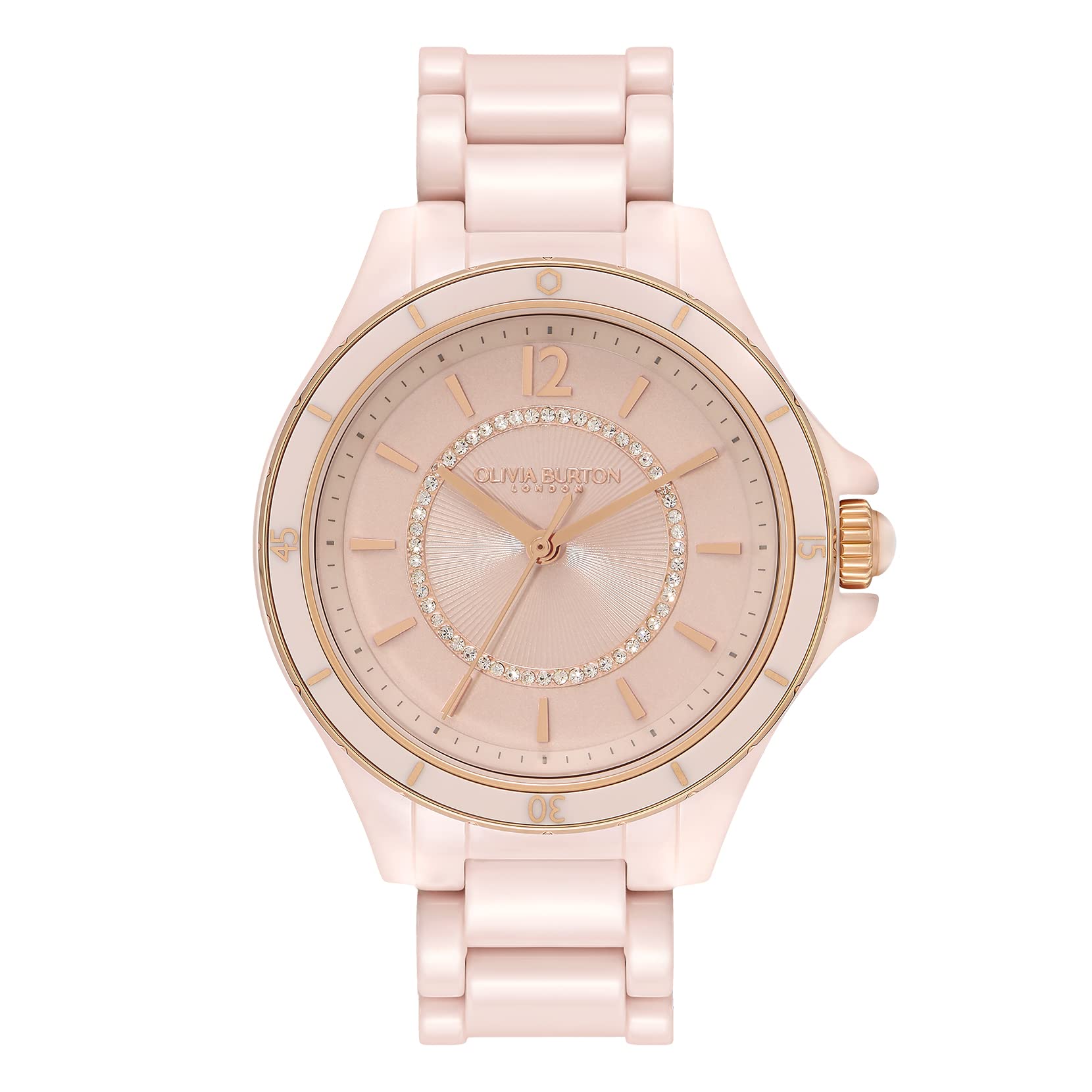

Авторизованный дистрибьютор Olivia Burton Watch Ladies ob24000035 Sports Luxe 36 мм керамические матовые часы с браслетом [OLIVIA BURTON] румянец